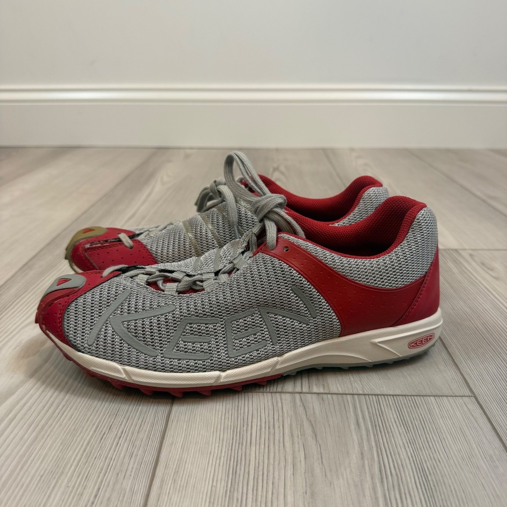Keen A86 TR Trail Running Shoes Mens 8.5 Red Silver Mesh Sneakers 1008413